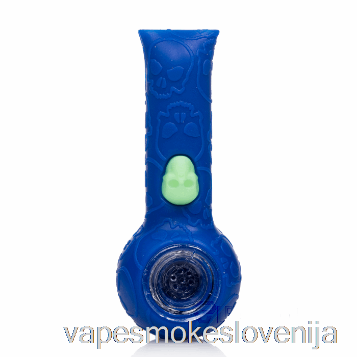 Vape Slovenija Stratus Silikonska Lobanjska Ročna Cev Navy / Uv Bee (modra / Uv Zelena čebela)